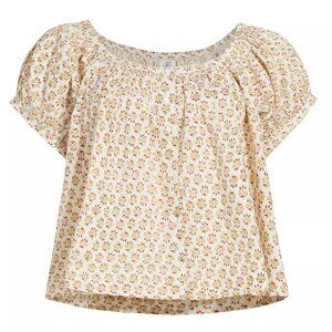 DÔEN Joyce Puff-Sleeve Swing Top Spring Elderberry Floral Size XL